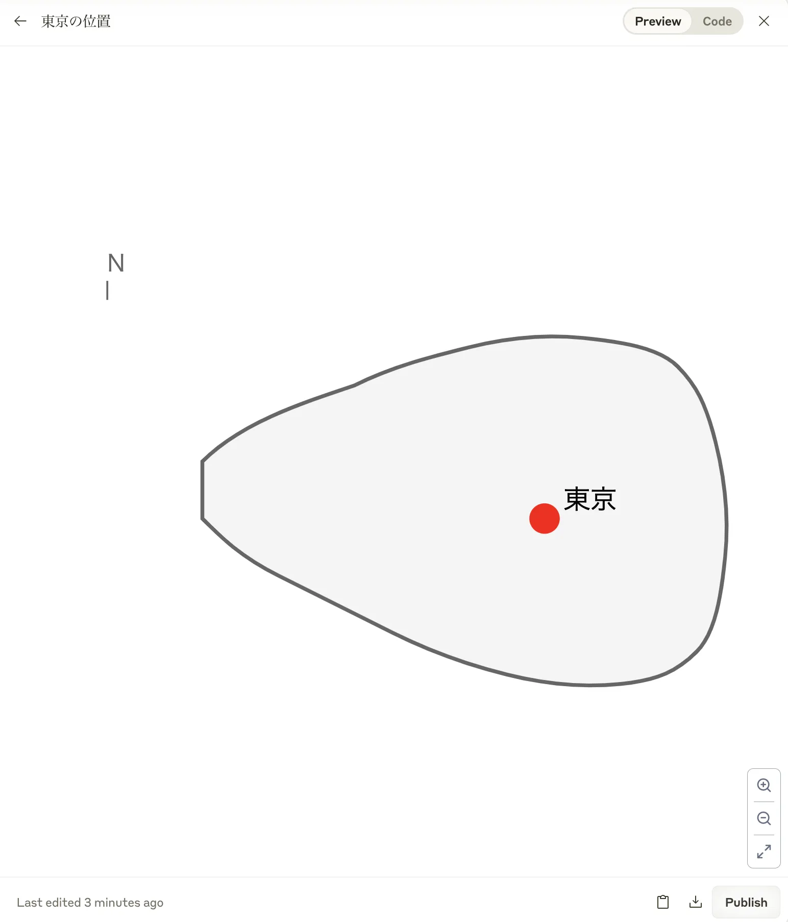 Claude 3.5 sonnet が生成した東京の地図